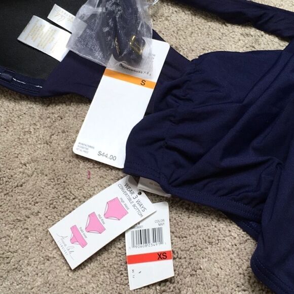 Anne Cole multi-way navy bikini. S/XS. NWT - Picture 15 of 16